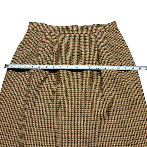 Vintage Leslie Fay 80s Wool Woven Houndstooth Pencil Skirt Womens Size 10 - Picture 6 of 8